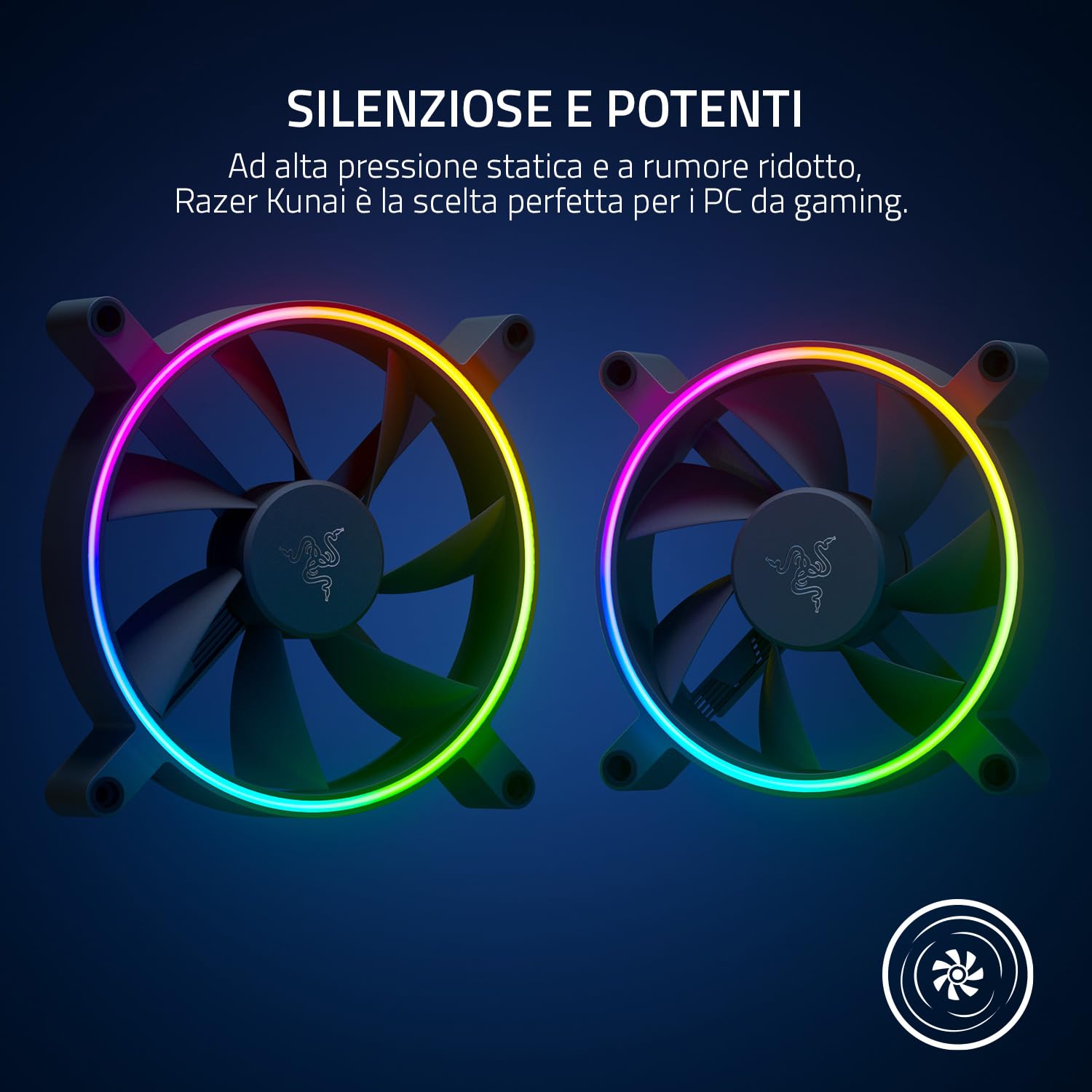 Razer Kunai Chroma Hydraulic RGB LED PWM Perform. Fan (140mm)- Ventole idrauliche aRGB PC (Silenziose, Potenti, collega fino a 8 ventole, Supporto controller ventola PWN, Chroma aRGB) 3 ventola, Nero