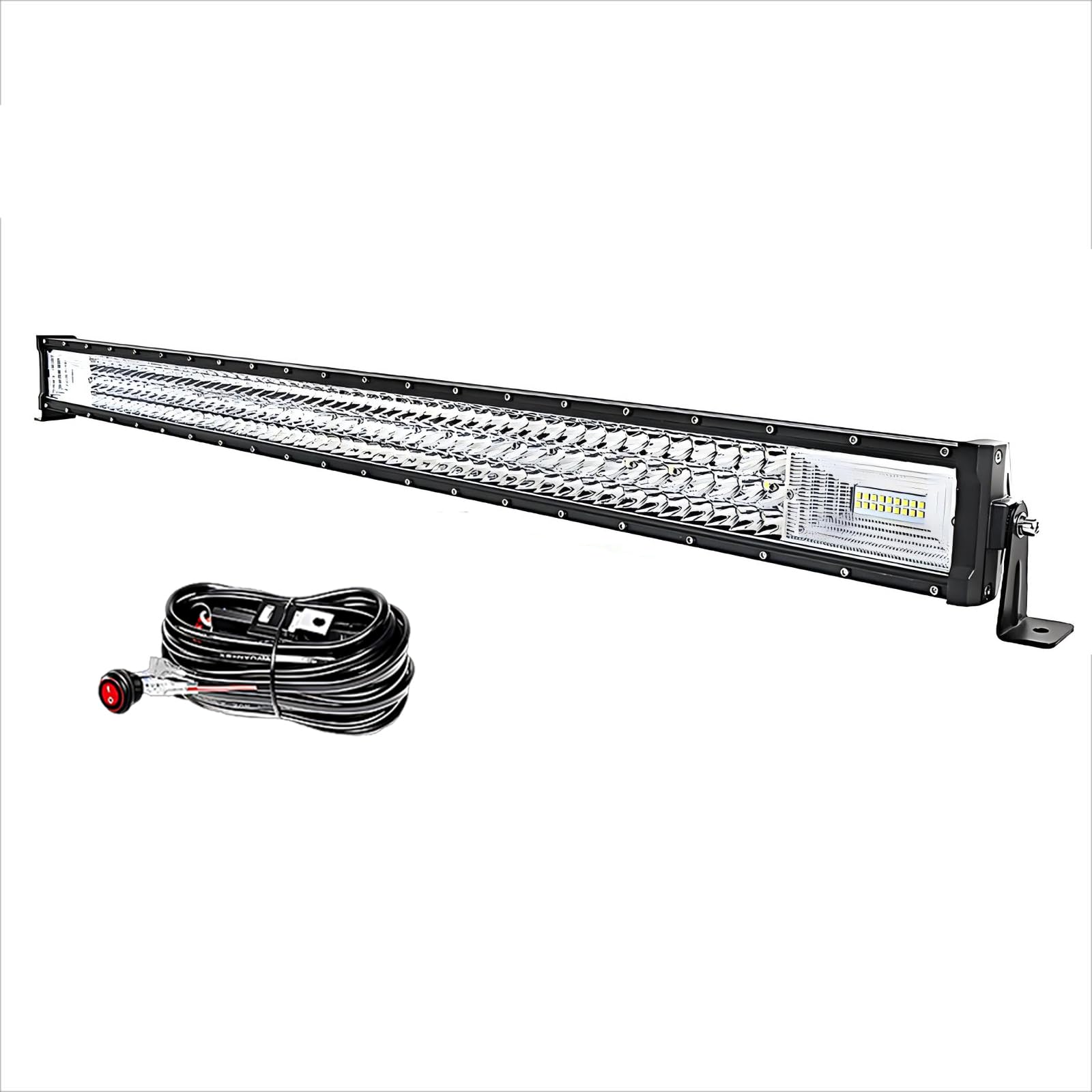Barra de luz led,Barra Luminosa LED, 12v 24v, 42 Pulgadas 540w Triple Fila 7D, con cableado, Faro de Trabajo LED para camión,Tractor, camión, ATV,SUV (42 Pulgadas + cableado)