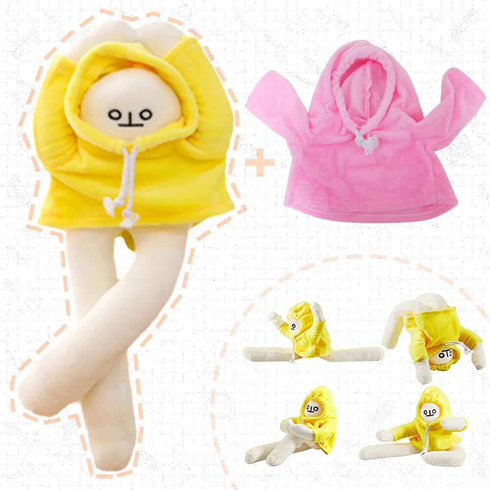 Plush Banana Man Doll, Weird Plush Banana Stuffed Animals with Magnet, Creative Stuffed Toy Funny Changeable Plush Pillow Decompression Toy Weird Gifts for Kids Christmas Birthday Party (16 inch)