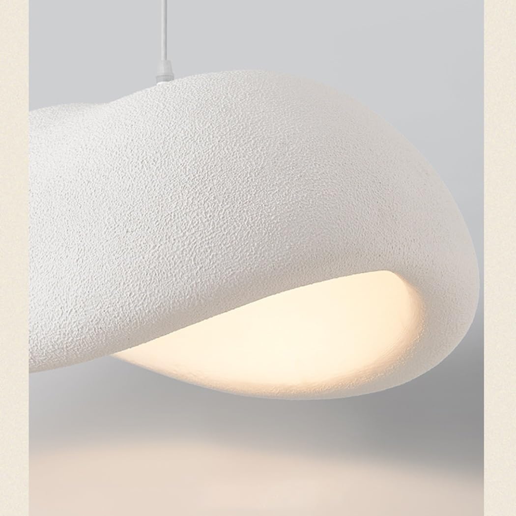 Wabi-Sabi Lámpara Colgante Blanco E27 Lámpara De Mesa De Comedor Altura Ajustable Estilo Japonés Lámpara De Araña Moderna Para Comedor Dormitorio Sala De Estar Cocina Cafetería(60cm)