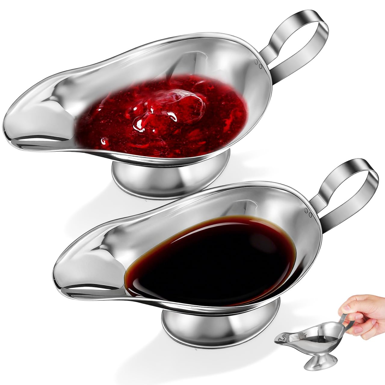 OUNONA 6 Stück Saftboot-Saucierkrug Edelstahl Sauciere Sauciere mit Ausguss Gewürzschalen Sauciere Behälter Sauciere Sauciere Metall Sauciere Servierschalen Sauciere