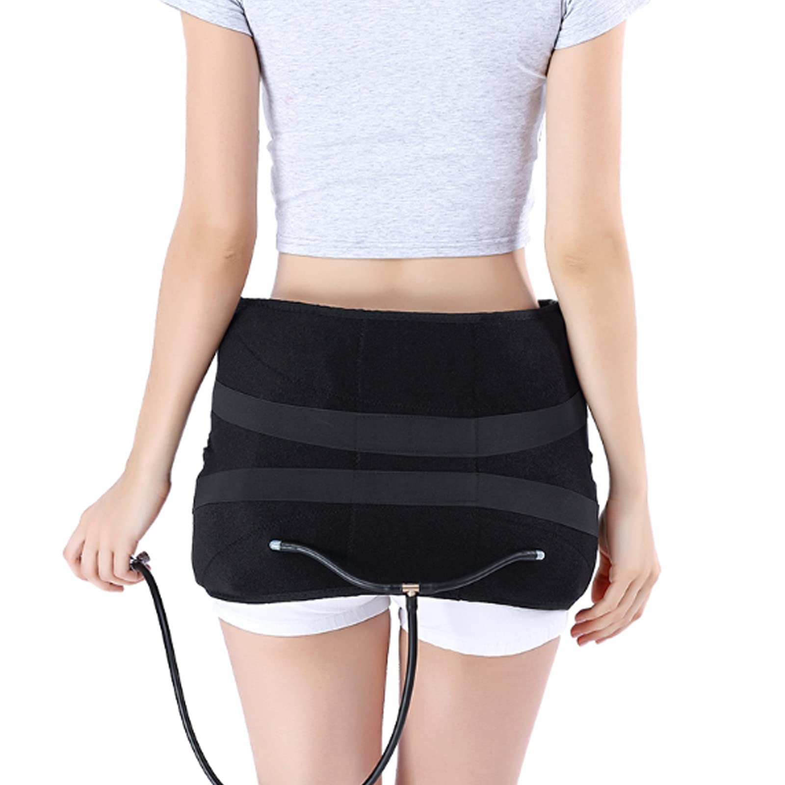 Nadmuchiwany pas biodrowy miednicy Pas do naprawy mięśni dna miednicy Pas poporodowy kobiet korekcji miednicy Wsparcie poporodowe pomaga mocno trzymać biodra przy kości krzyżowej,Black