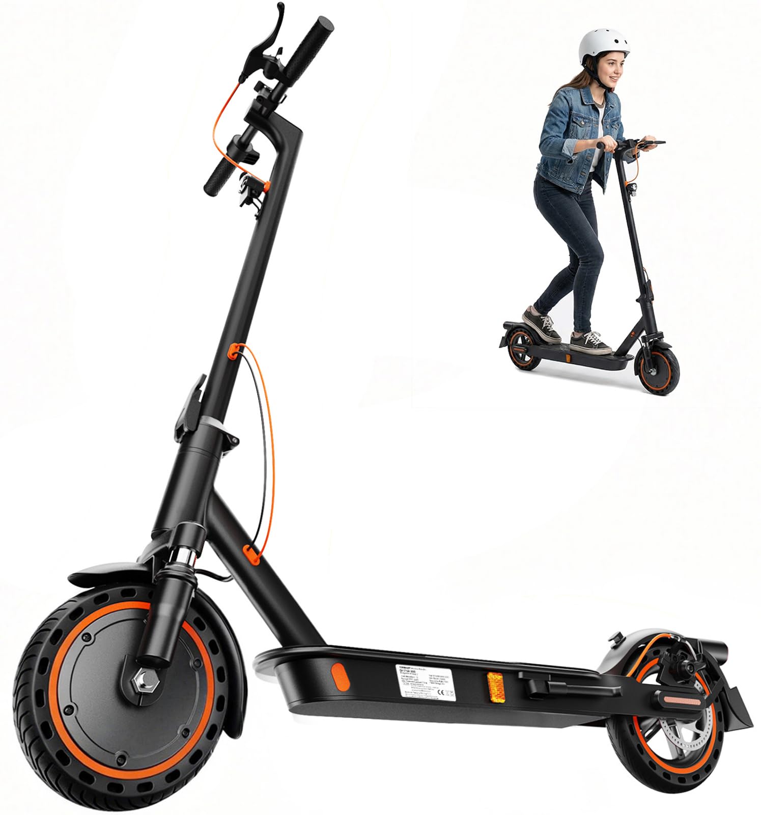 TODIMART E Scooter mit Straßenzulassung T6 DE Mit App, 35KM Reichweite, E Roller mit Doppelbremsen und Doppelfederungssystem, 120kg Tragkraft, Faltbarer Elektroscooter, 8,5 Fuß große Vollgummireifen