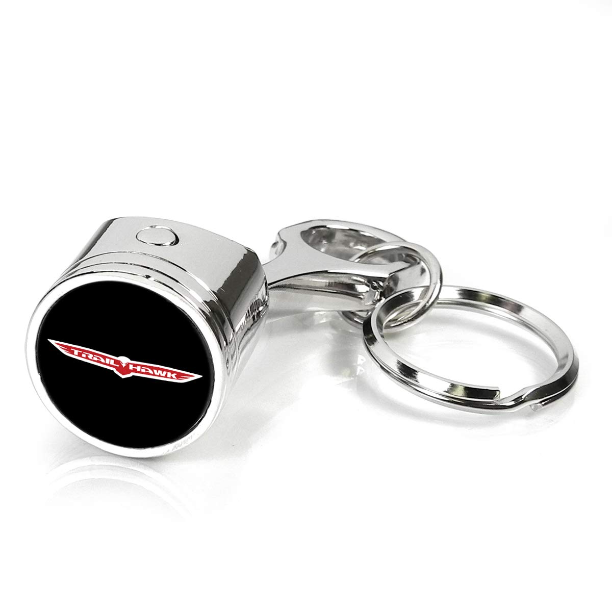 iPick ImageMade for Jeep Trailhawk Chrome Finish Engine Piston and Rod Metal Key Chain
