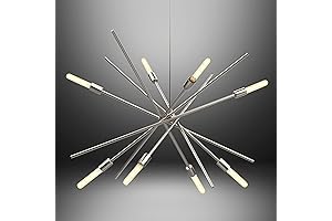 Modern Sputnik Chandelier Brushed Nickel, 8-Light Vintage Adjustable Pendant Chandelier