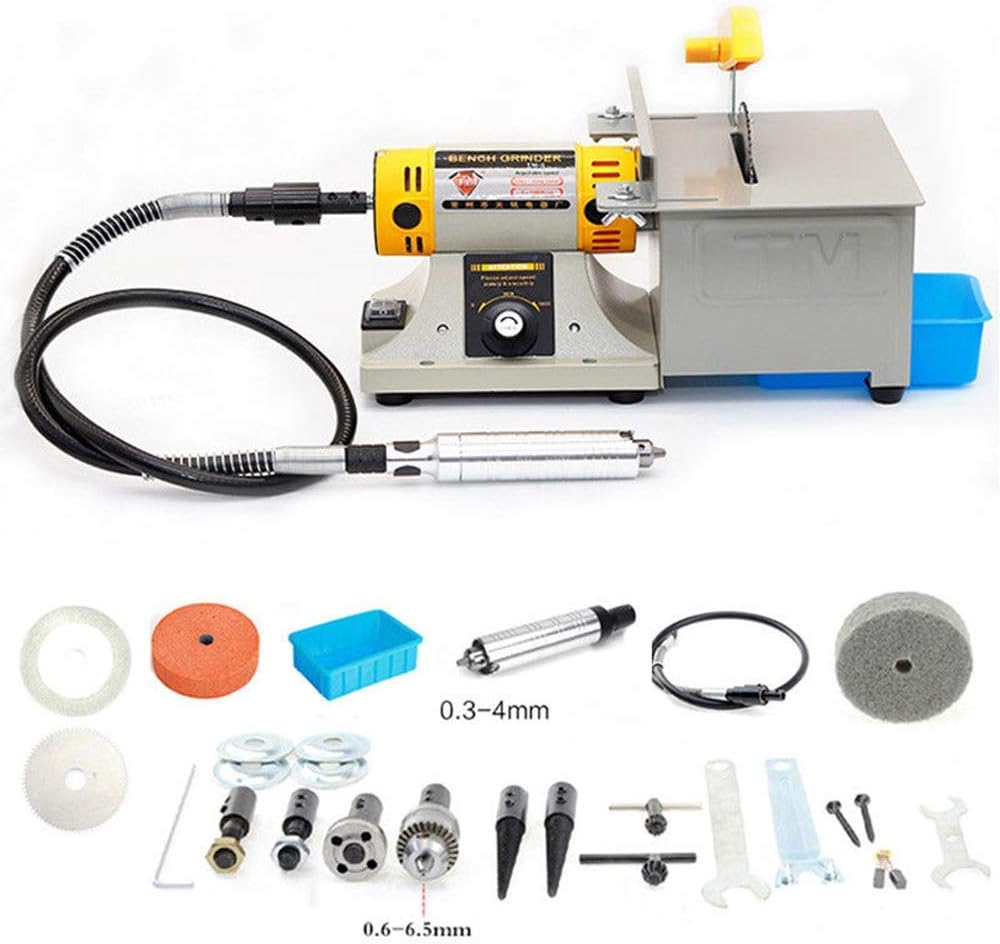 Flash Deals - 80% OFF 110V Jewelry Rock Polishing Buffer Bench Lathe & Polisher Machine Tool Kits Multifunction Grinder TM-2
