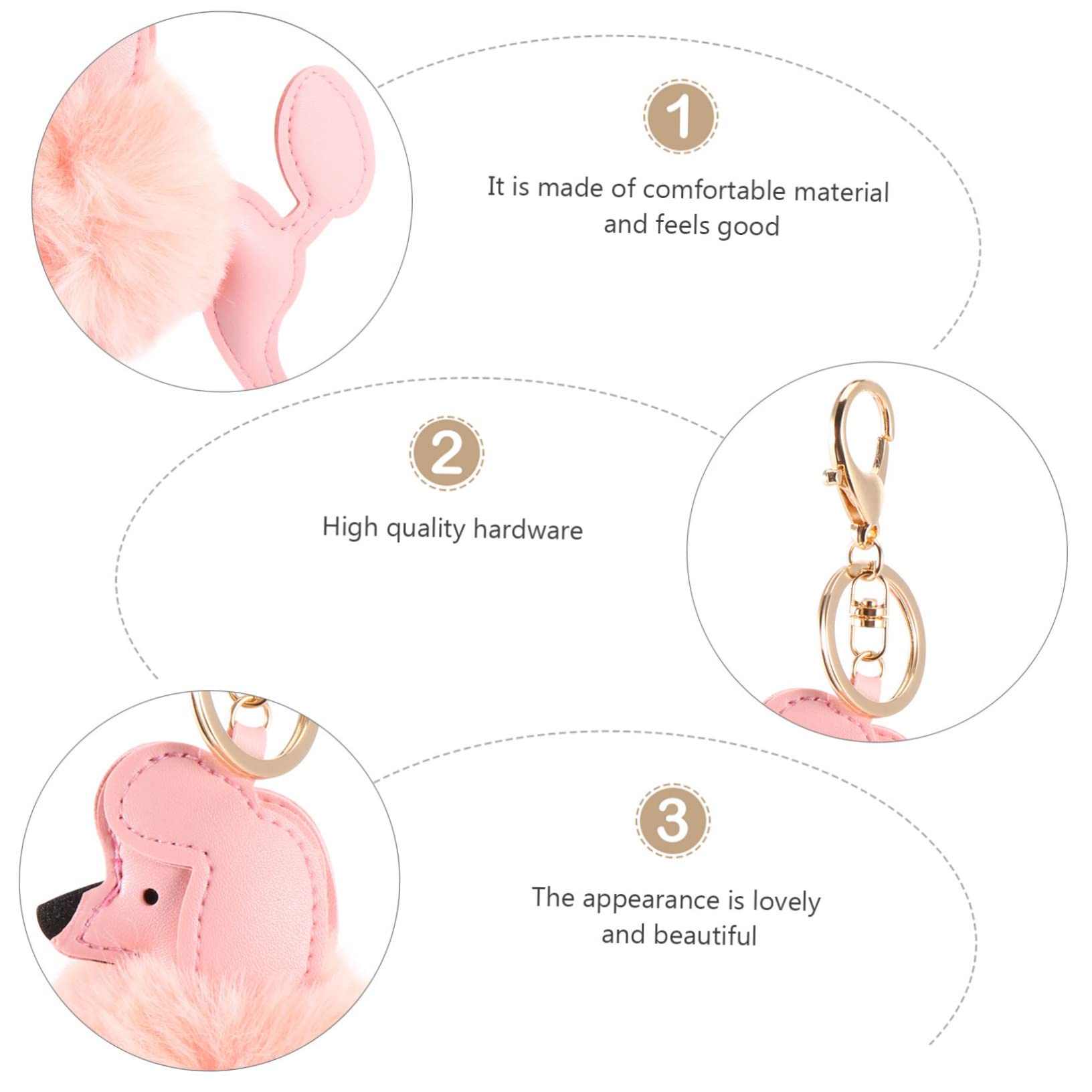 MRKU 1 Adorabile Ciondolo per Borsa a Forma di Cane di Peluche, Grazioso Accessorio Portachiavi per Borse, Zaini, Regalo per Gli Amici, Design soffice.