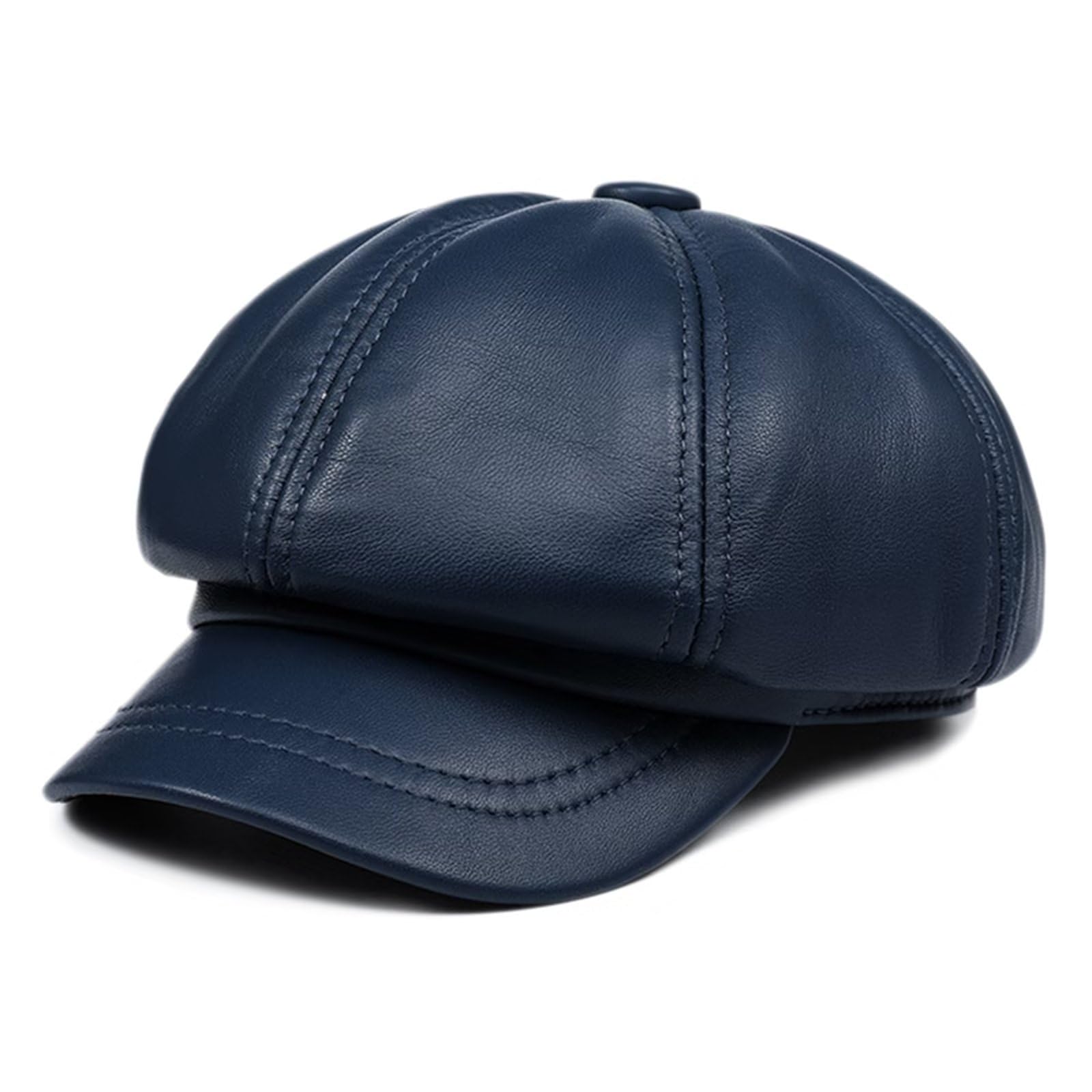 Damen Baker Boy Hut Newsboy Cap Beret Hut Herbst Winter Leder Golf Hut Damen