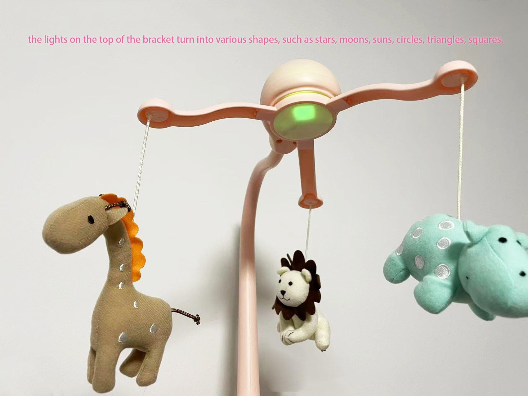 Baby Music Culla Mobile per Pack e Box con Luci Nursy, Musica Rilassante e Suoni Naturali, Proiettore di Luce con Stelle e Forme, Giocattoli Neonati con Vibrazione Culla