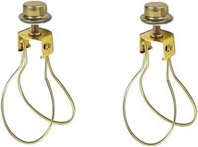 Upgradelights 2 Lamp Shade Bulb Clip Adapters (Clip on with Shade Attaching Finials)