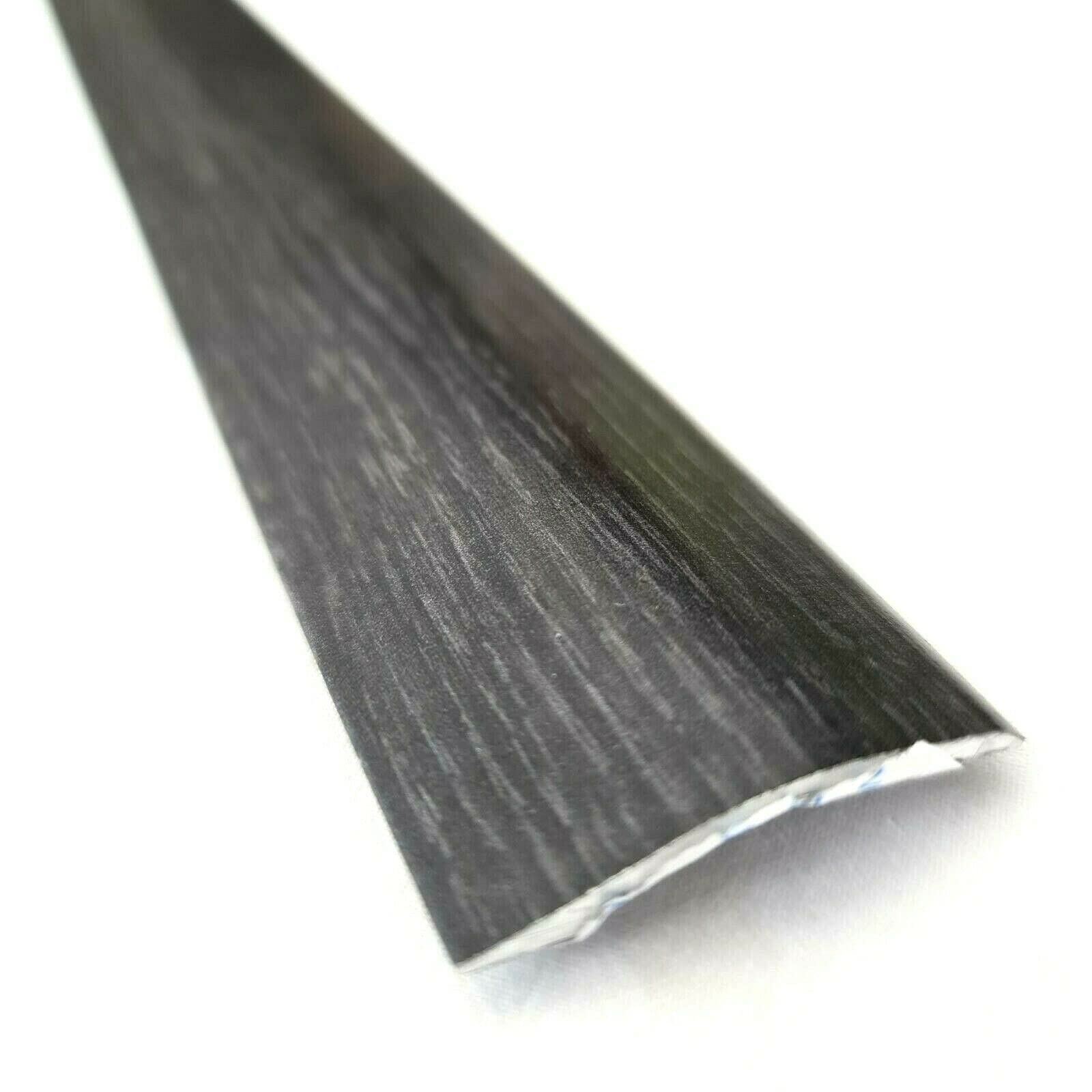 HSD Anthracite Effect Self-Adhesive Aluminium Ramp Floor Threshold 900mmTrim Strip 40X6mm For LaminateWood & Vinyl Floors from B&Q