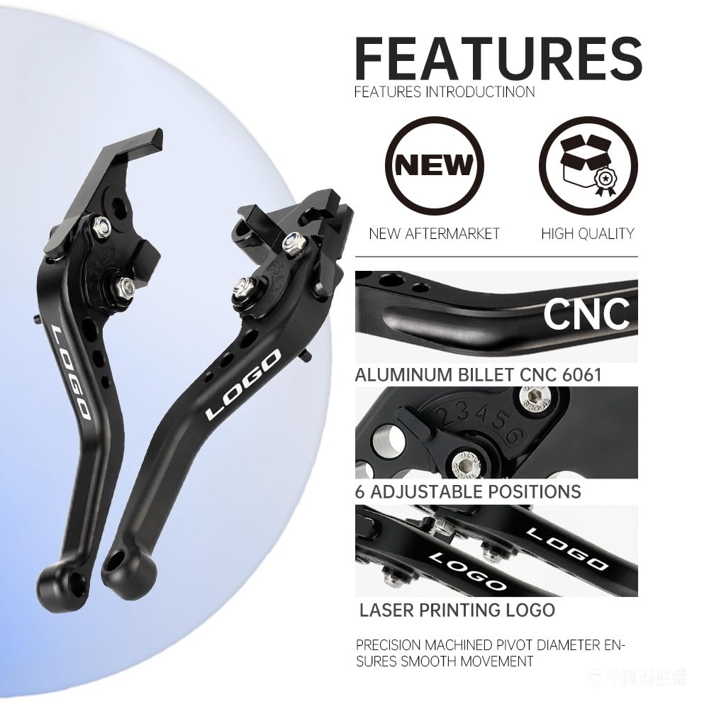 Moto Leve Freno e Frizione Regolabili Corte CNC – Per z800 Z800E 2013-2019 (Nero)