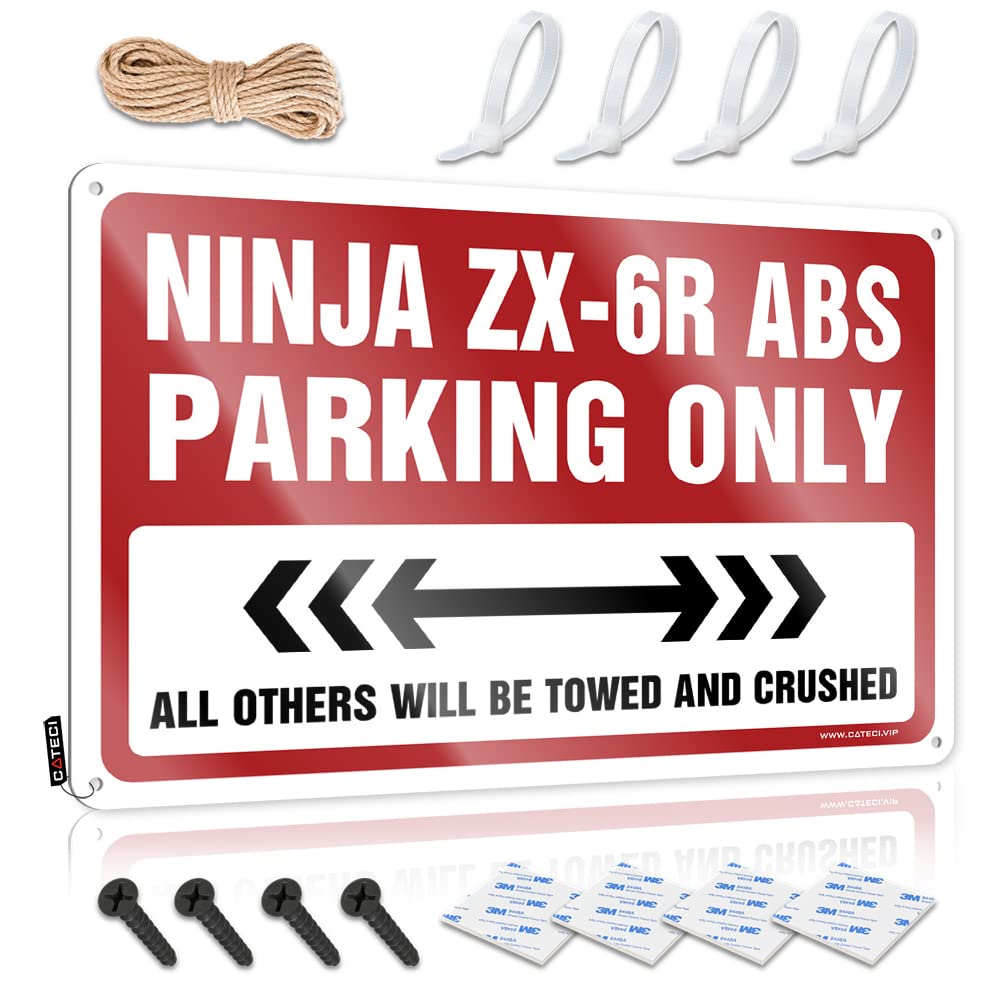 KRAZMURONGD Tin Signs Ninja Zx-6R Abs Parking Only Tin Sign In Home Bar Signs Sign For Bedroom Door