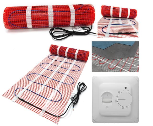 Heat Up Electric Underfloor Heating Sticky Mat 150W per m² for Stone Tiles Laminate Ceramic Porcelain etc (9m x 0.5m)