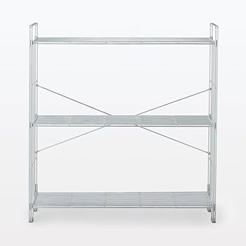 hama_　無印良品 廃盤品 3段スチールラック ② Amazon.co.jp: 無印良品 スチールパイプ ワゴンラック 3段 収納