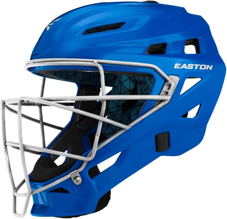 Easton | Gametime Baseball Catcher's Helmet | NOCSAE Approved | Small & Large | Multiple Colors Royal / Silver Large (7 1/8" - 7 1/2")