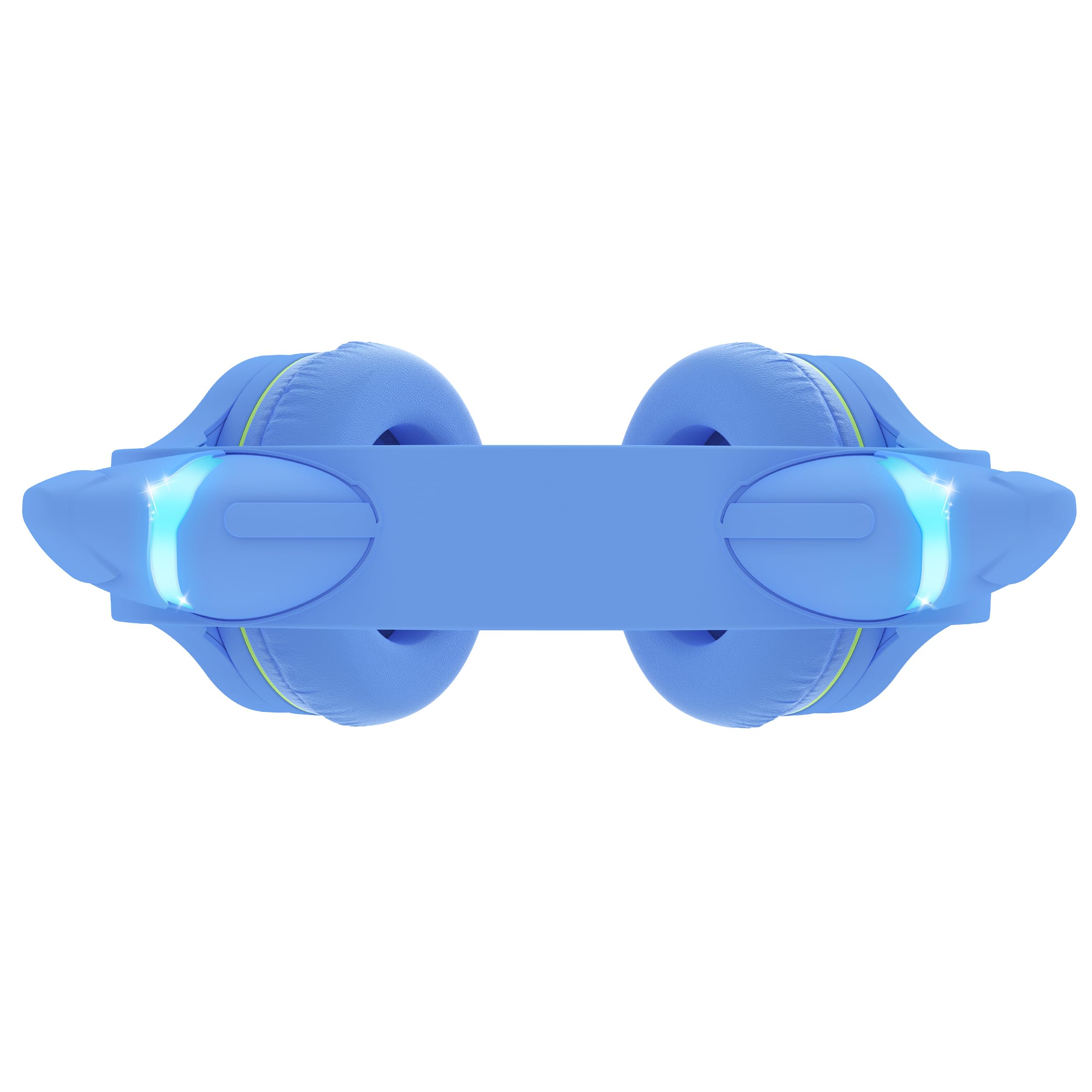 Riwbox CF9 - Cuffie Bluetooth per bambini, con orecchie di gatto, con luce LED, microfono ad asta e microfono integrato per chiamate, volume limitato di 85 dB, cuffie wireless e cablate, per la scuola