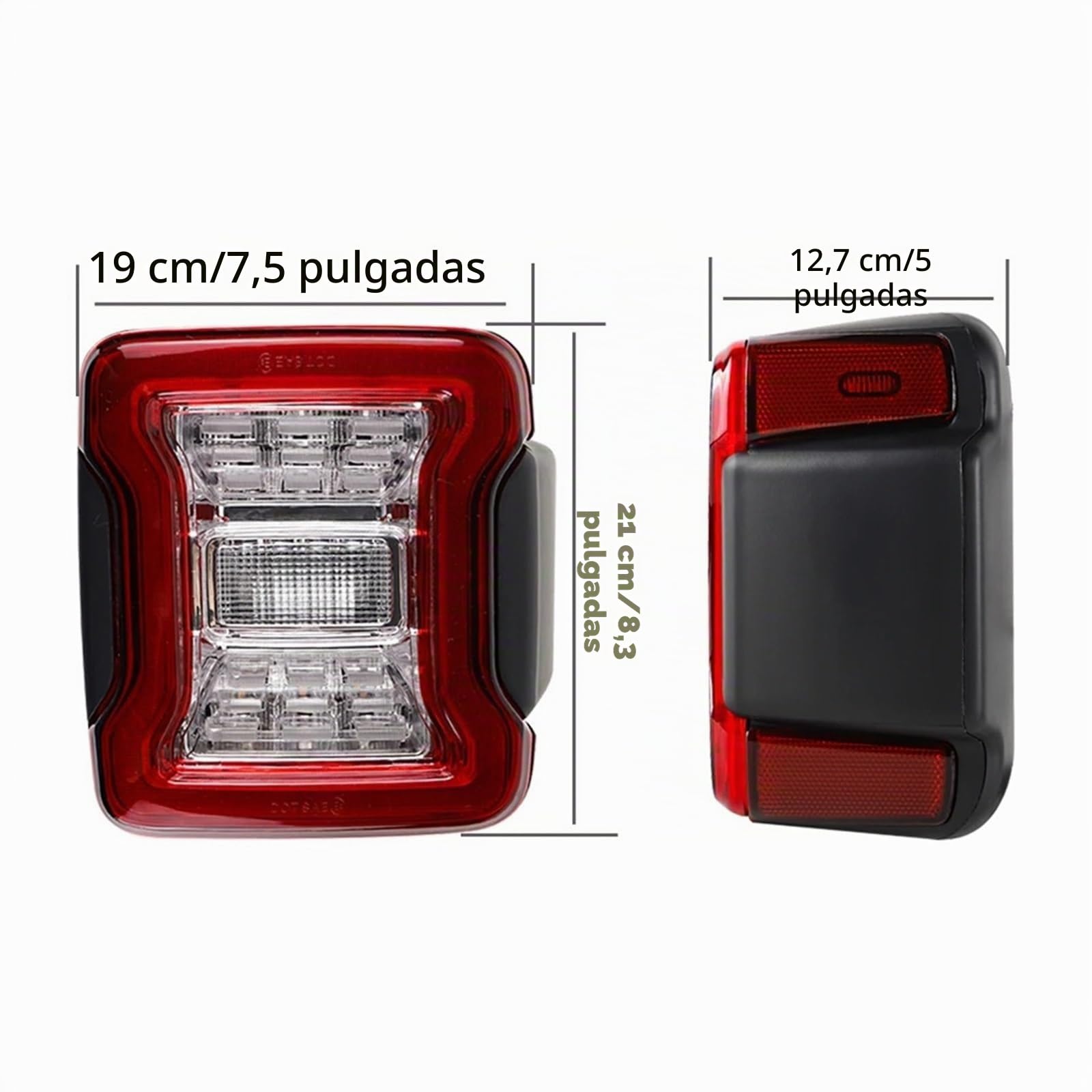 Luz Trasera Coche para Jeep Wrangler JL 2018-2023 2X Luces Traseras LED para Automóvil, Luz De Freno Trasera, Luz De Señal De Giro Y Marcha Atrás Traseras Después Luces(Clear Euro Version)