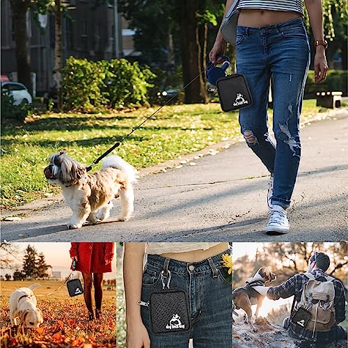 VABNEER 2 Stücke Kleiner Leckerlibeutel für Hunde, Schwarz Taschengröße Futterbeutel Hunde für Hundetraining Snack