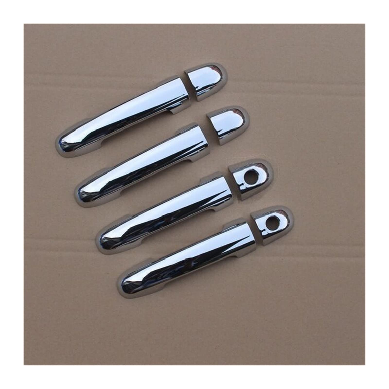 Rinkteea One Color Exterior Car Door Handle For Kia Ceed Cee'd 2006-2012 Chrome Carbon Fiber Car Door Handle Cover Trim Stickers Styling Overlay(Silver 2 Keyholes)