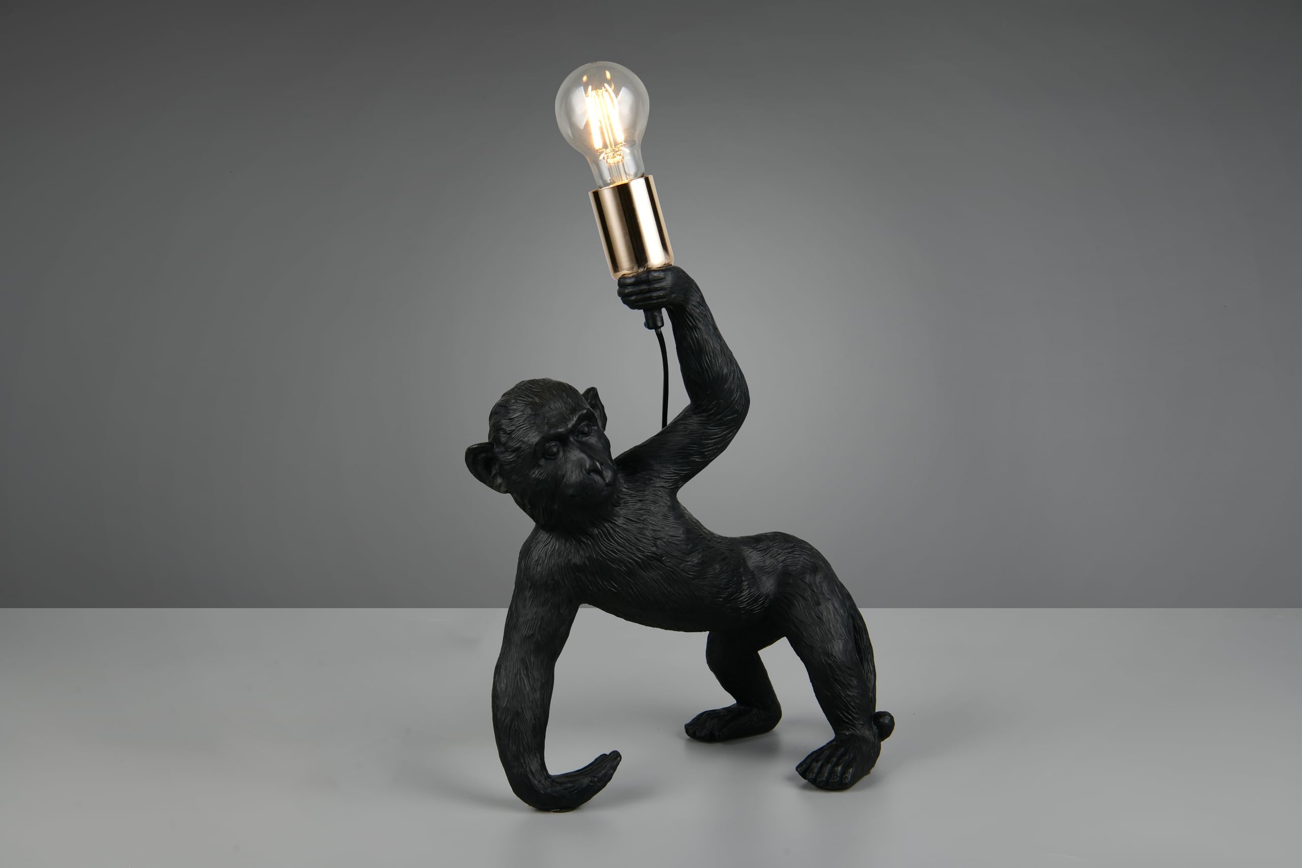 Reality Leuchten Tischleuchte Bobo R56561002, Kunststoff Schwarz, exkl. 1x E27