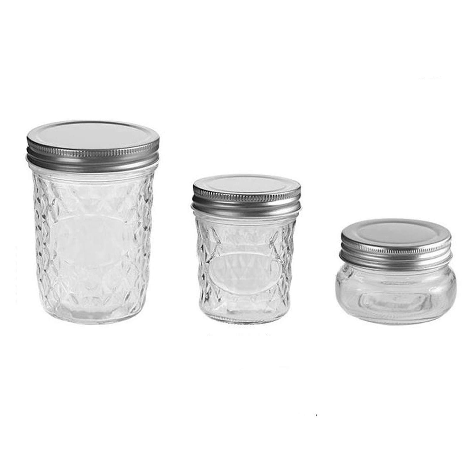 Botes para Alimentos Tarro de Cristal de Almacenamiento, Botes herméticos del alimento, envase con Tapa for Servir té, café, Especias y más, Juego de 3 Botes Herméticos
