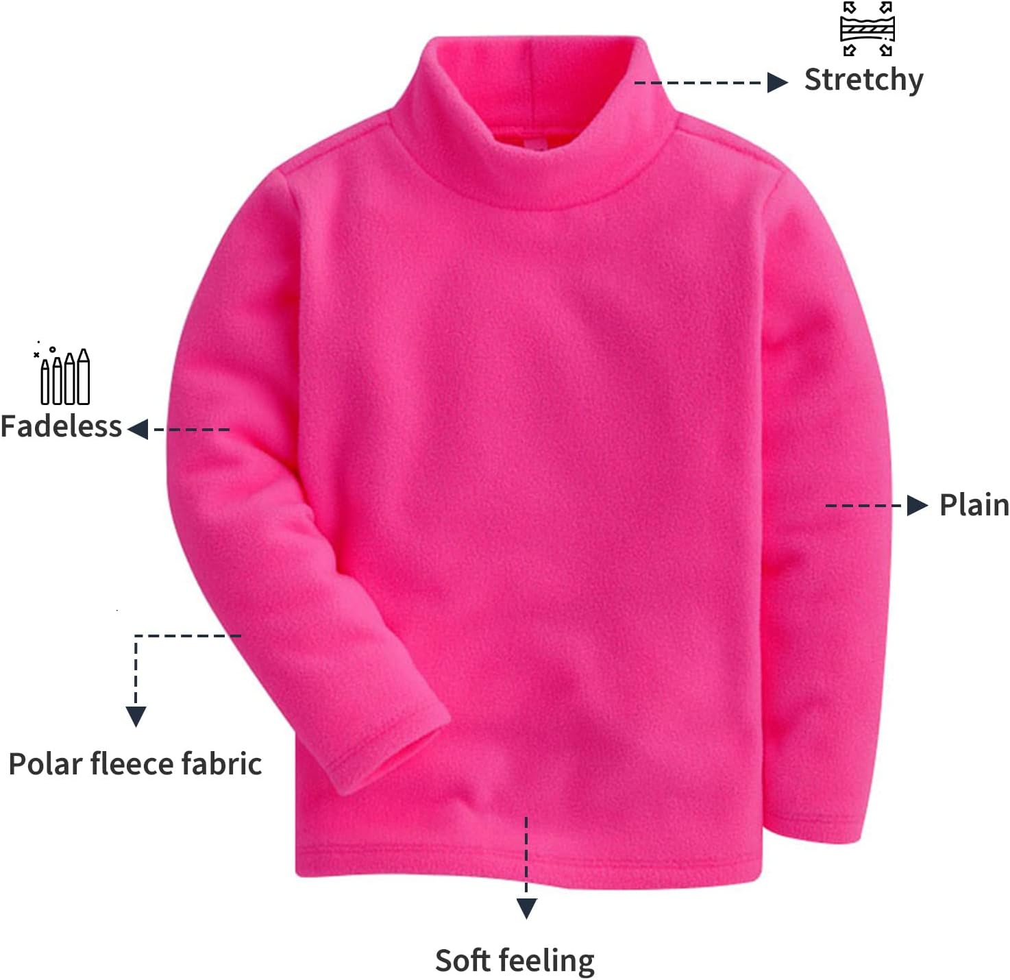 Mud Kingdom Kids Fleece Shirts High Collar Soft Tops Unisex - Image 4