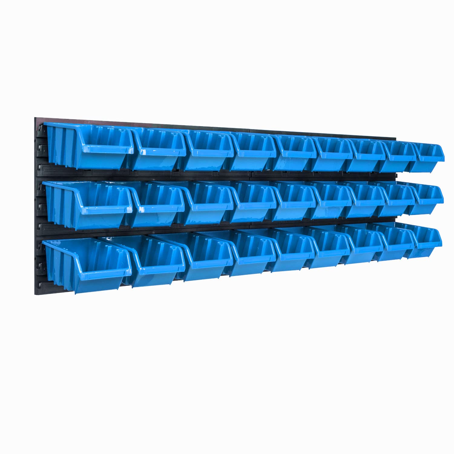 Opslagsysteem wandrek 1152 x 390 mm, 27 stuks box, stapelboxen