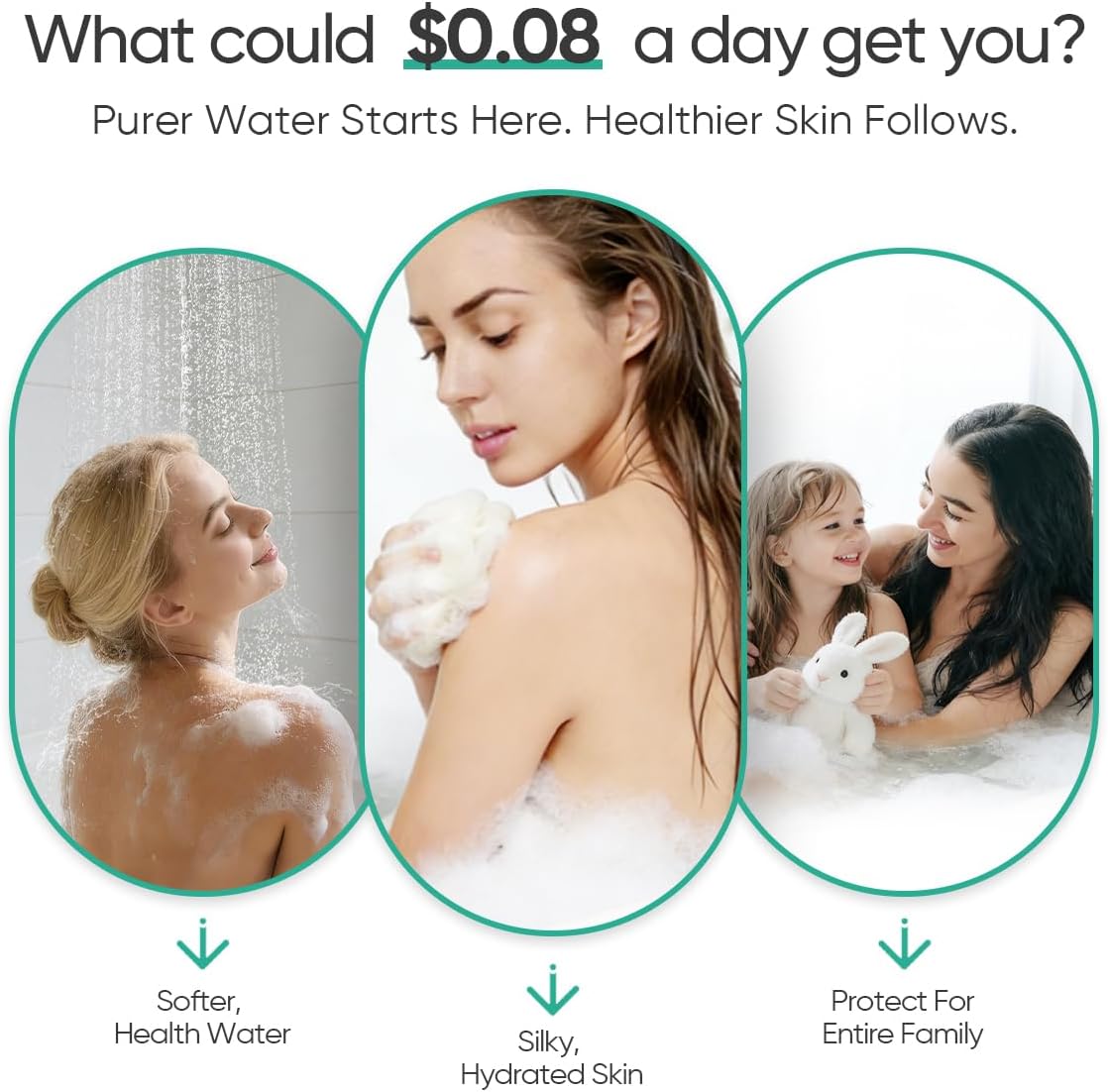 Cobbe High Output Shower Filter for Hard Water - 2 Replaceable Cartridges - Removing Chlorine and Harmful Substance, and Dramatically Improves The Condition of Your Skin, Hair and Nails - Matte Black