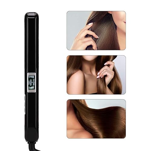 JUKEY - Plancha profesional de pelo infrarrojo con placas planas, tratamiento capilar para cabello dañado, pantalla LCD