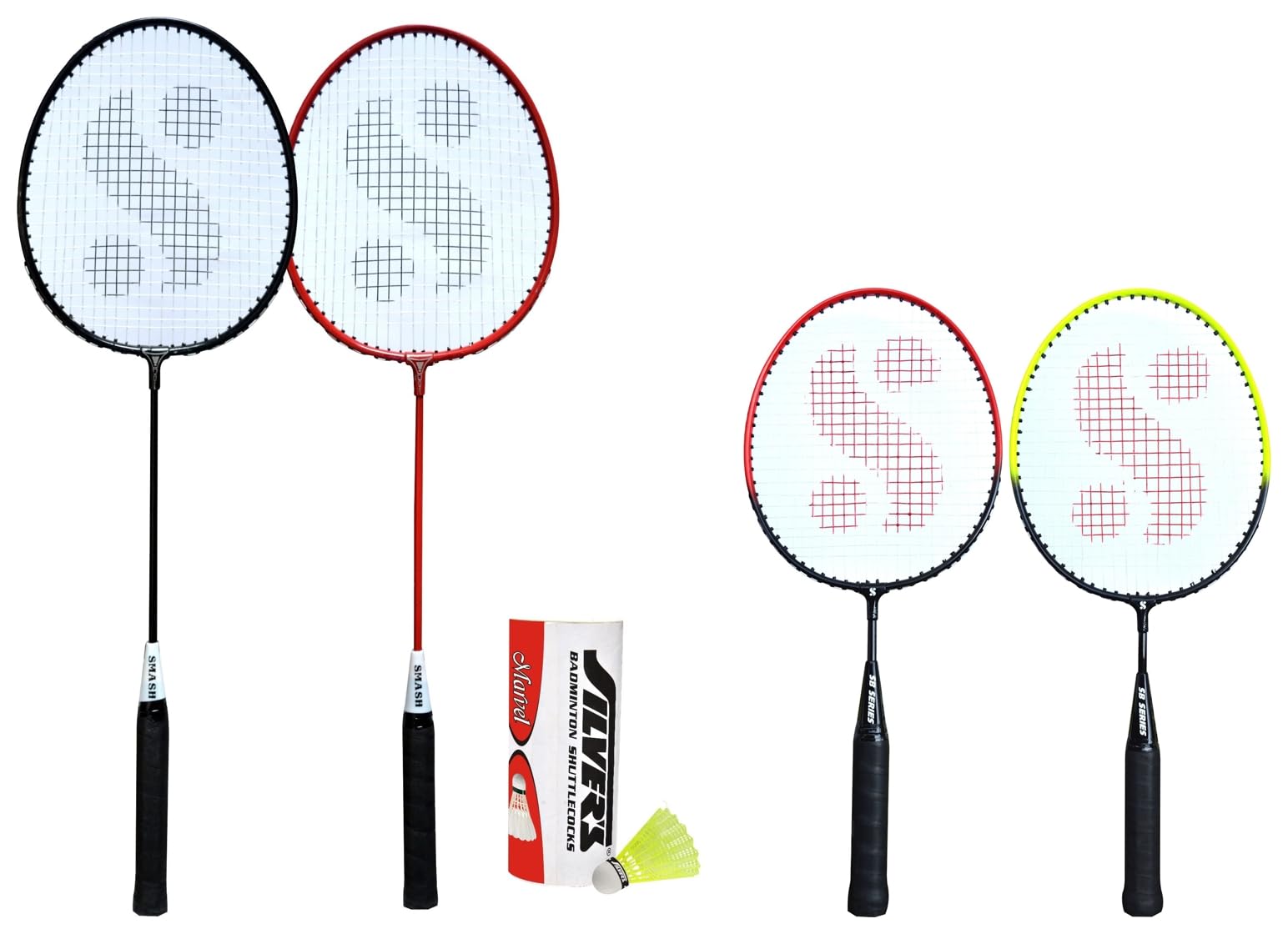 Silvers Kids SIL-Pedal Combo-4 Aluminum Badminton Racquet, Pack of 2 & Silvers Smash Combo-5 (2 Badminton Rackets, 3 Plastic Shuttlecock) (B0C99M4QDK) Amazon Price History, Amazon Price Tracker