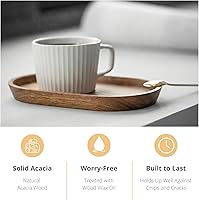 Vista 3 de Mini bandeja de madera para servir para fiestas, bandeja de mesa de té y café, pequeño plato ovalado de madera para frutas y aperitivos, bandeja