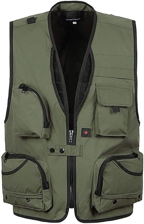 CUTeFiorino Herren Anglerweste - Leichte Outdoor Weste Mit Vielen Taschen