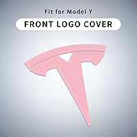 Vista 2 de Emblema para Tesla Modelo Y 2024-2021 Accesorios Logo Cubierta ABS Logo Tapas rosa- 2 piezas