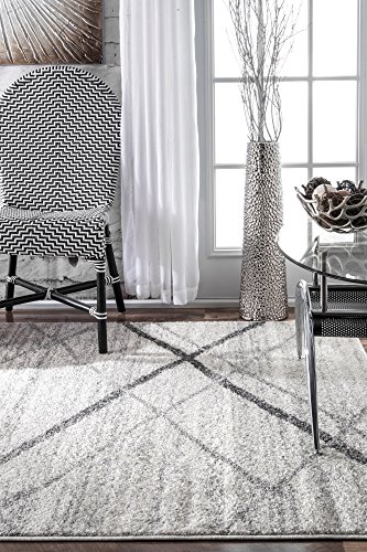 image for nuLOOM 4x6 Thigpen Contemporary Area Rug, Grey, Abstract Lines, Non-Sl
