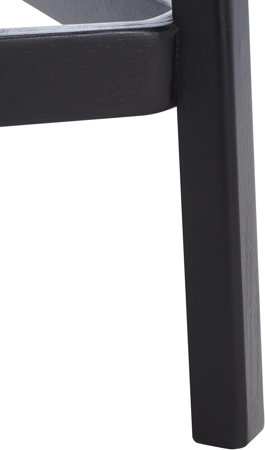 Black Beech Wood and Cane Backless Counter Stool