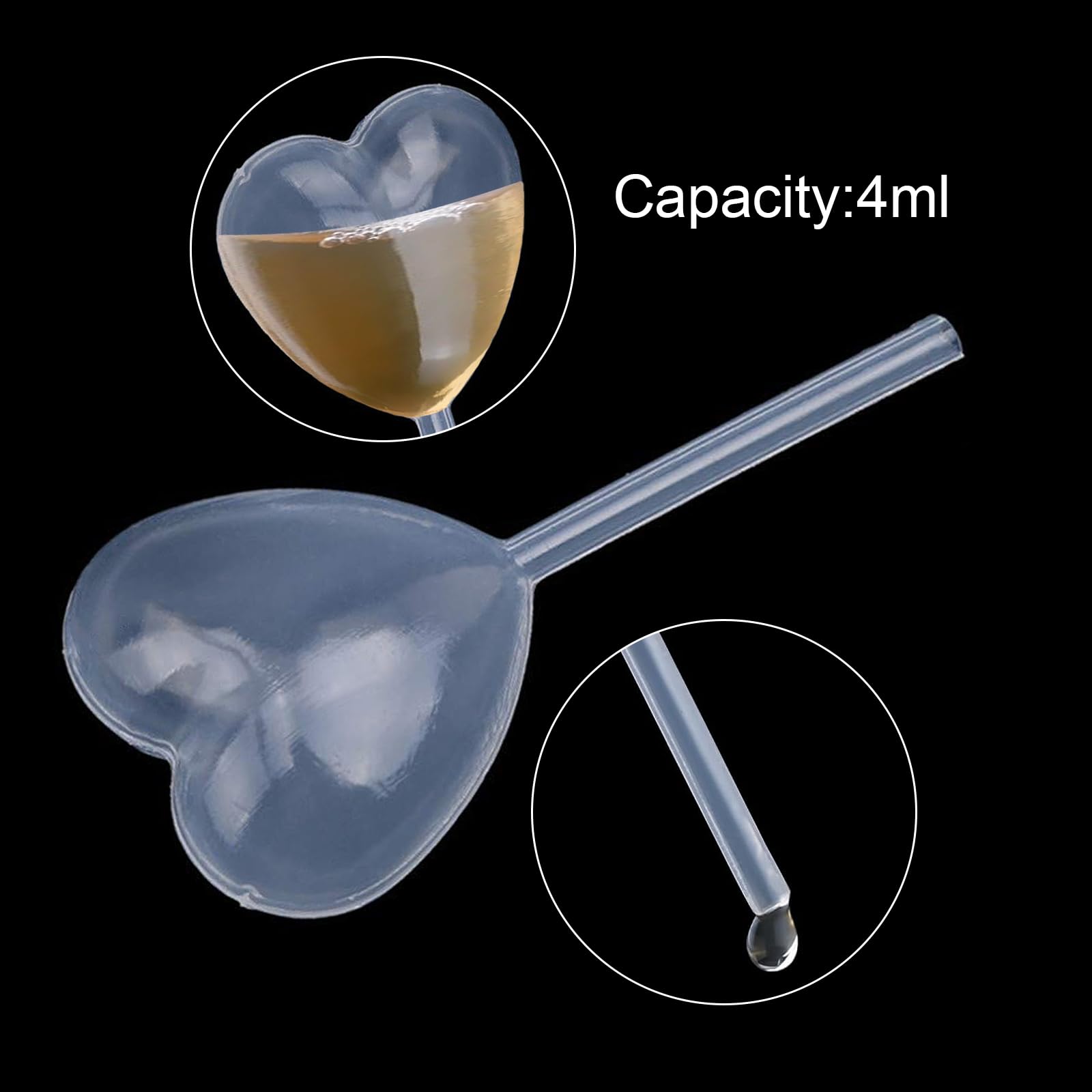 200 pipetas desechables para cupcakes de 4 ml, pipetas de transferencia de plástico desechables para fresas, mini pasteles, pintura infantil, suministros de cocina, corazón