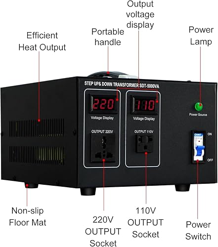 Miniatura 2 de Transformador reductorascendente 220v a 110v, convertidor de voltaje 5000W 110 a 220 transformador de potencia resistente