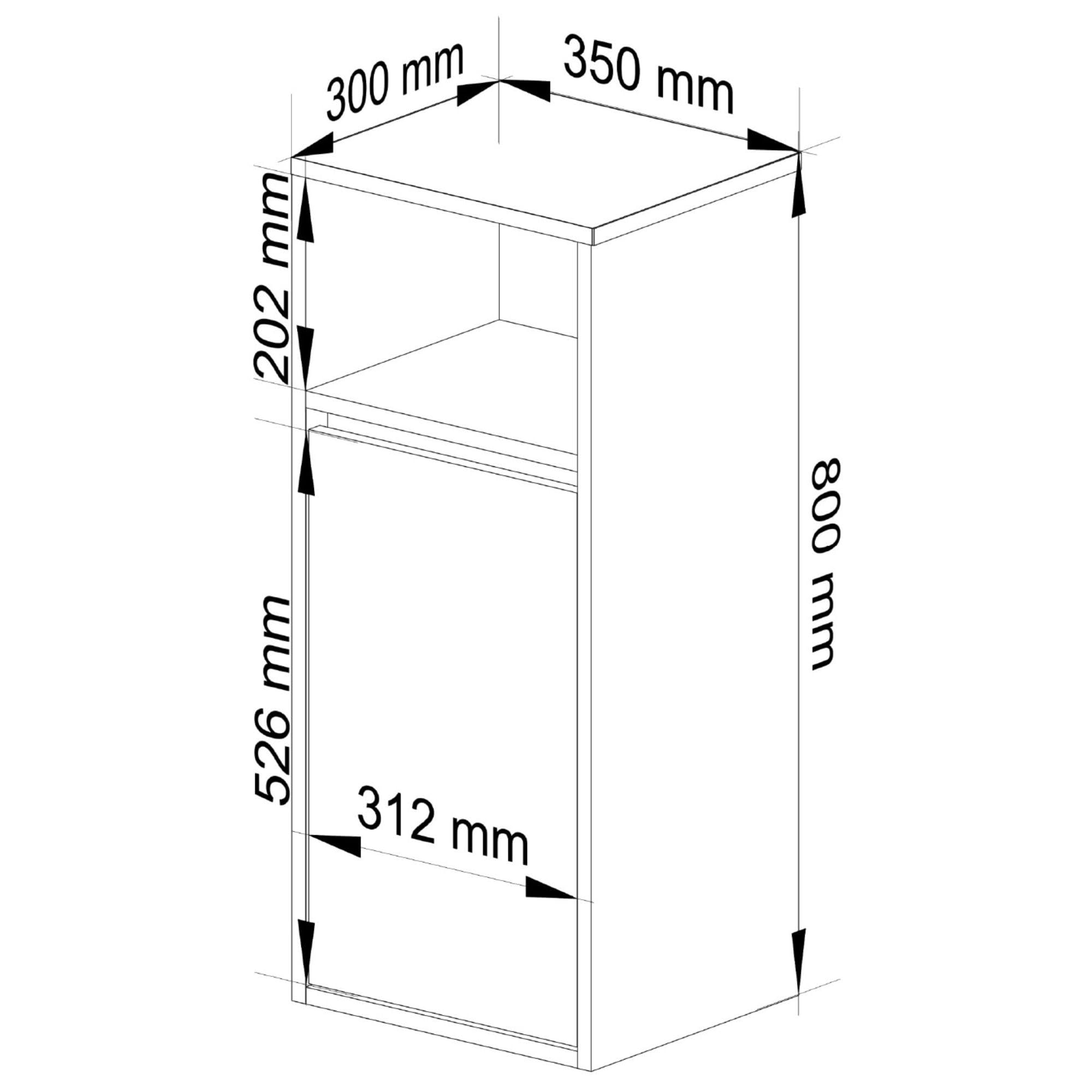 AKORD Pensile Bagno Sospeso VAMI 35 cm - 1 Anta 3 Ripiani - Mobiletto Salvaspazio da Parete - Design Moderno e Robusto in Pannelli Laminati - Arredo Bagno 35x80x30 cm - Bianco & Rovere Sonoma