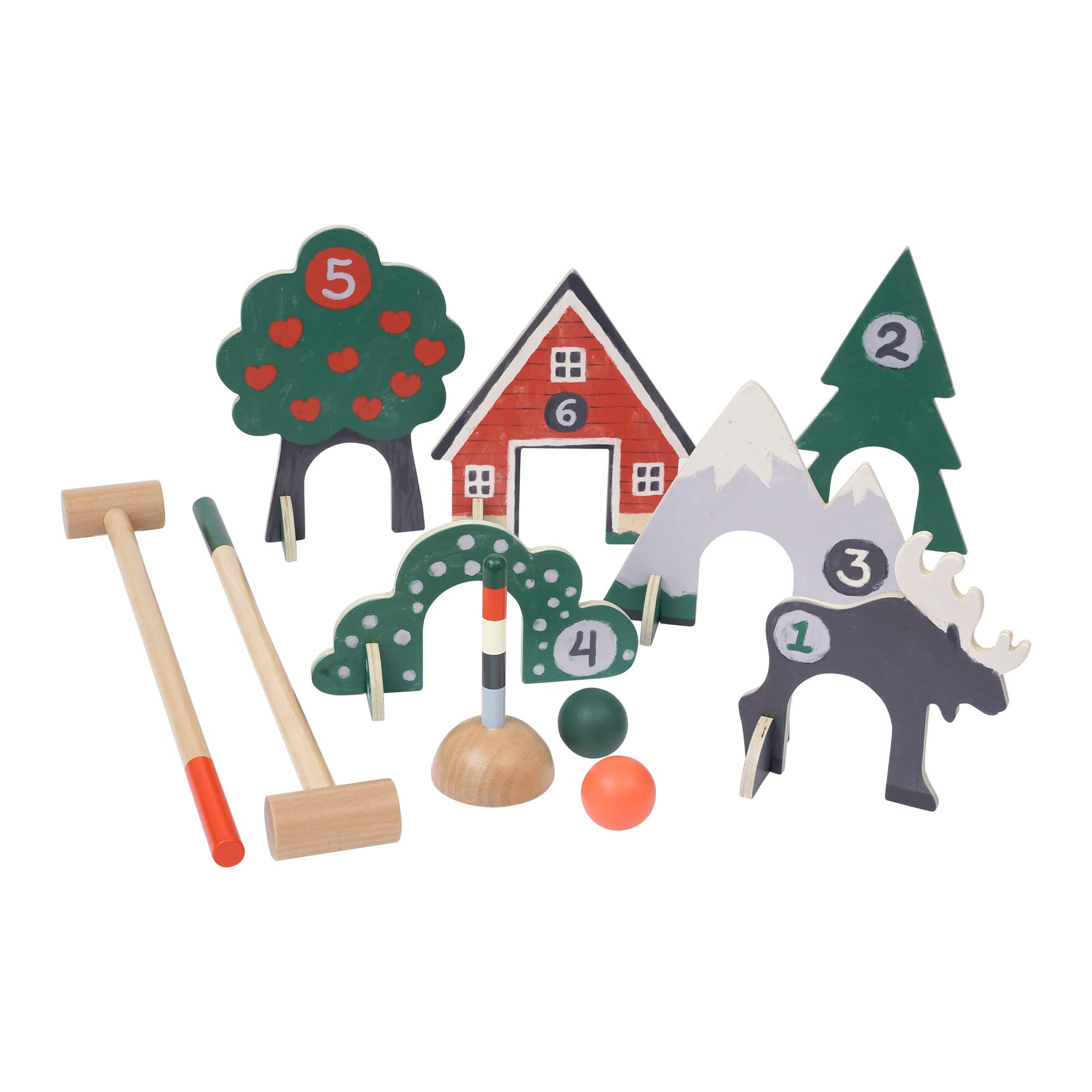 Manhattan Toy Through The Woods Two-Player 11-Piece Croquet Set for Kids with Travel Storage Bag