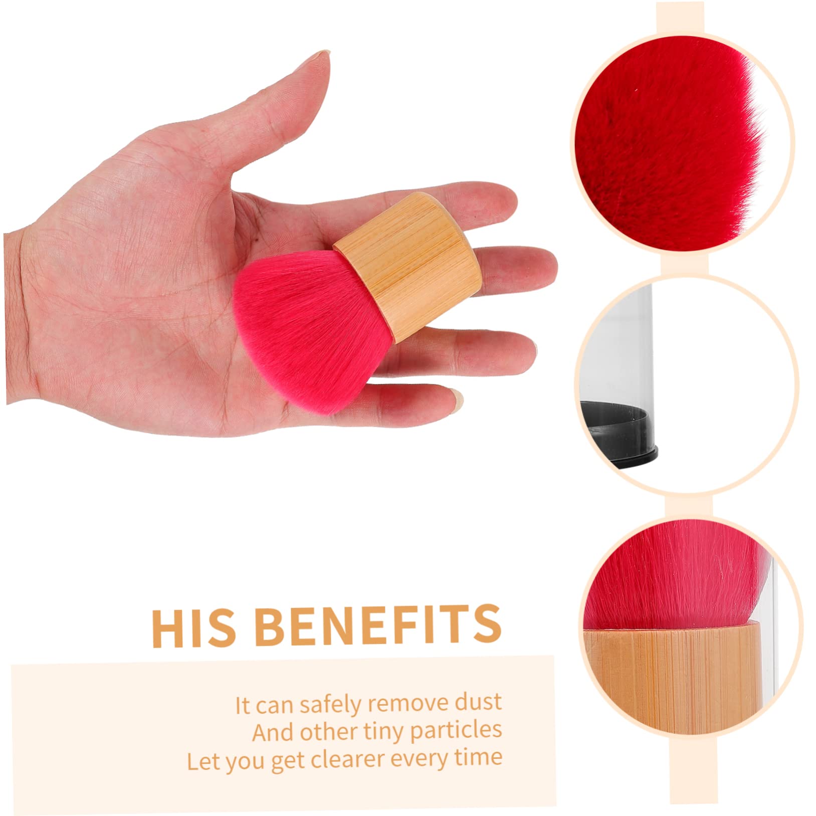 KALLORY Vinyl Record Brush Anti Static Soft Fiber Bristles for Dust Cleaning