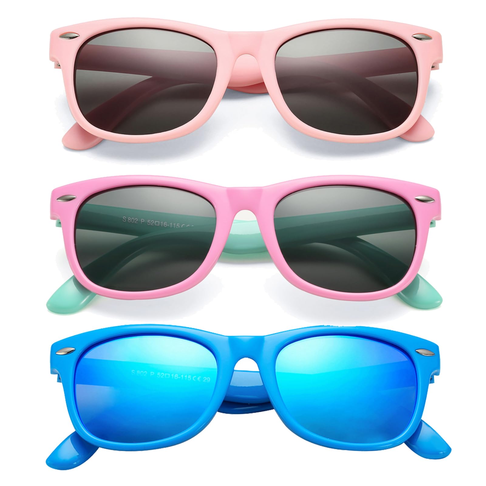 COASION Kids Polarized Sunglasses Age 3-9 Flexible Shades UV Protection
