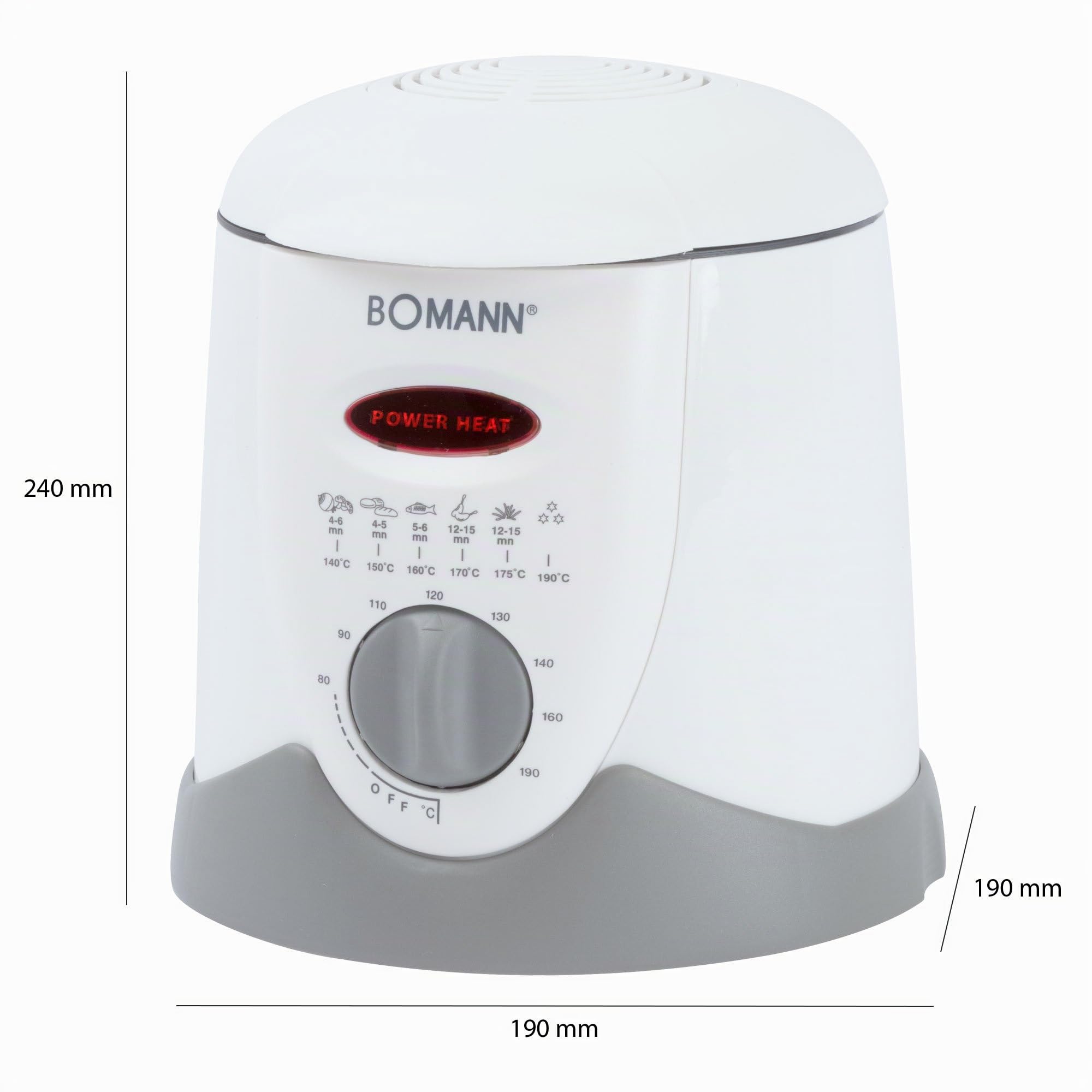 Bomann® 2in1 Fondue-Fritteuse inkl. 6 Fonduegabeln | Fondue für Schokofondue & Käsefondue | Fritteuse für 1 Liter Öl/Fett | Bedienfeld mit Kontrolldisplay | Cool-Touch-Gehäuse | 840 Watt | FFR 1290 CB