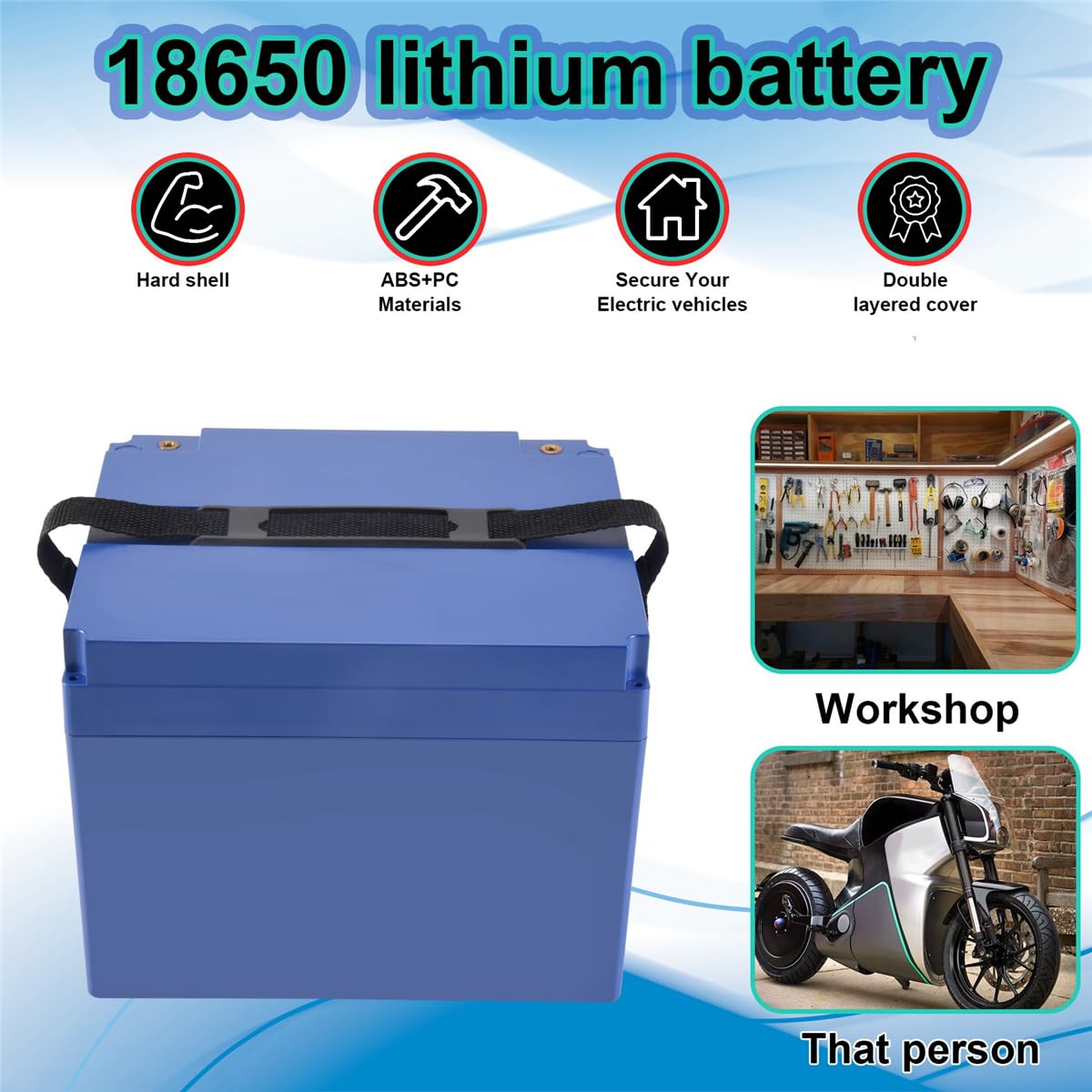 60V20A/72V20A LiFePo4 LiMn2O4 LiCoO2 Batterie-Aufbewahrungsbox Kunststoffgehäuse für Elektromotorrad Ebike