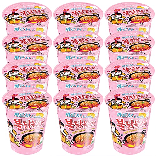 WaNaHong Samyang Hot Chicken Flavour Carbonara Ramen Cup (Pack of 12 Cup)