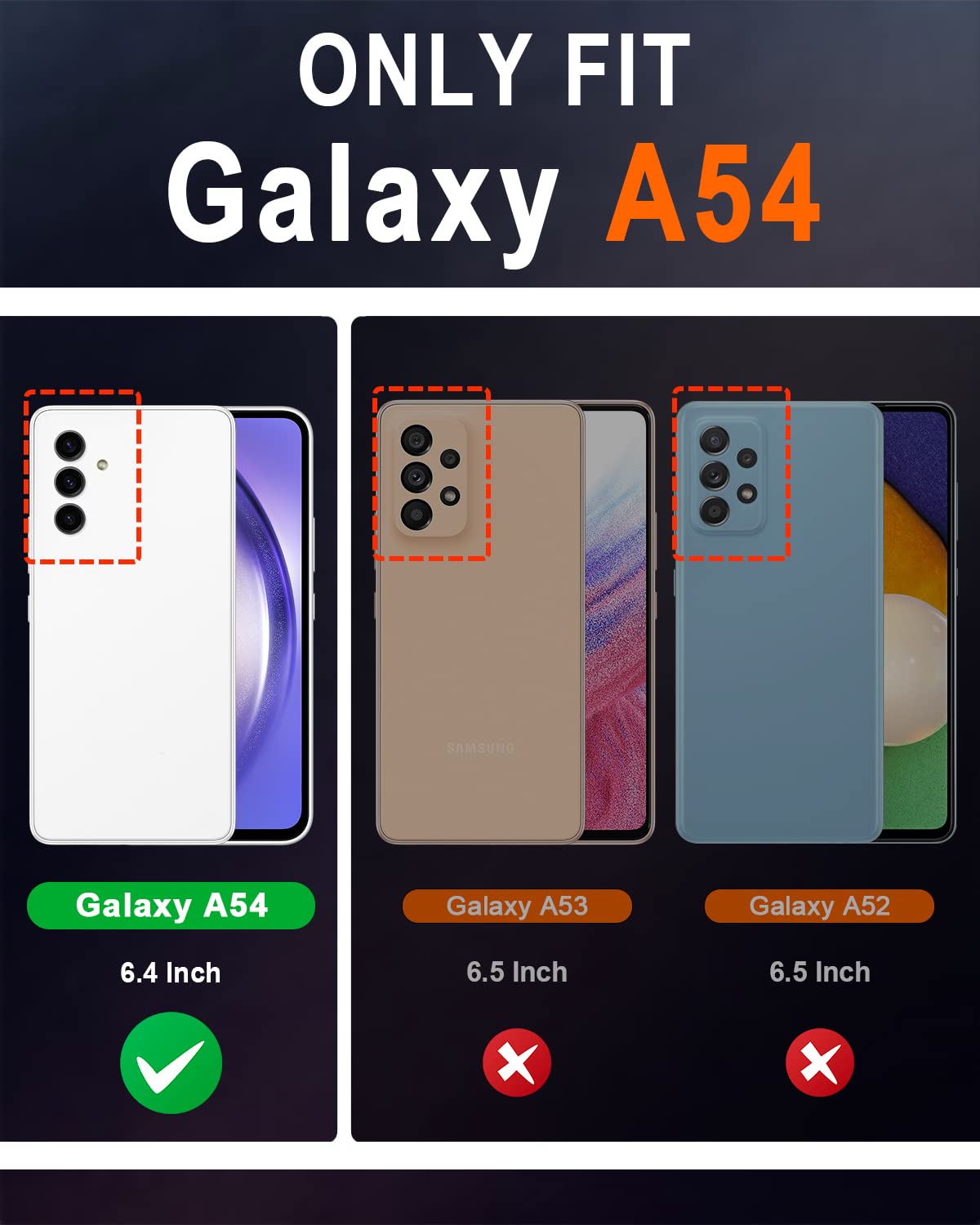 SHIELDON Case for Galaxy A54 6.4