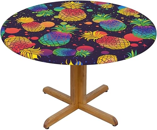 Vista 94 de Delerain Mantel redondo ajustable de hortensia azul, mantel redondo impermeable con borde elástico, lavable, para interiores y exteriores, se adapta