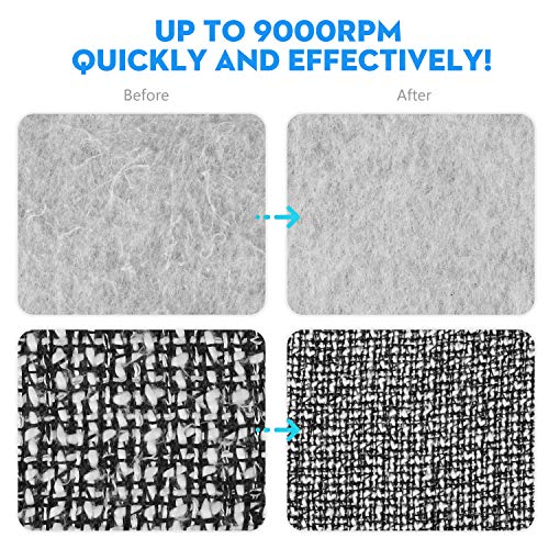 [Latest 2020] Lint Remover and Fabric Shaver, Electric Portable Sweater Pill Defuzzer Fuzz Balls Remover, 2 Replaceable Stainless Steel Blades for Clothes, ouch, Blanket, Curtain, Legging, Wool - Thumbnail 4
