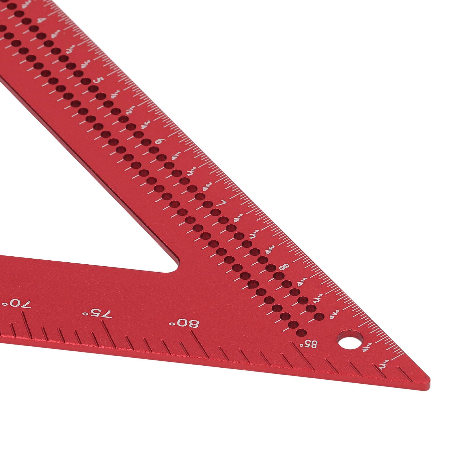 Escuadra de Viga, Escuadra de Carpintero de Aleación de Aluminio, Herramienta de Ángulo Cuadrado Transparente en Escala, Regla Triangular Multifunción para Carpintería
