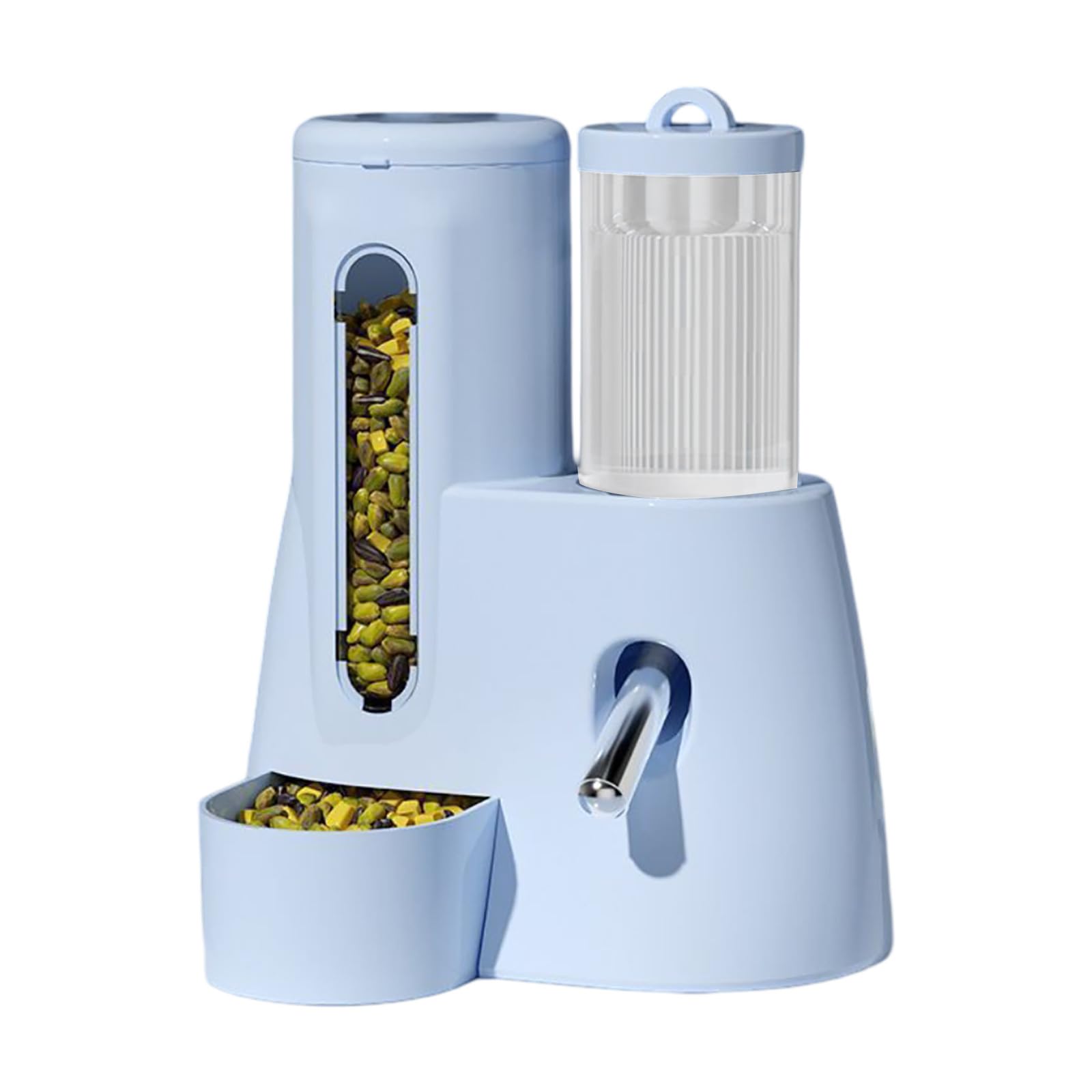 Generisch 2026 2-in-1 Feeder Water Dispenser for Rabbits, Pigs, Hedgehogs, Large Automatic Cage Feeder, Suitable for Rabbits, Ferrets, Pigs, Hedgehogs, Hamsters Small (Blue, One Size)